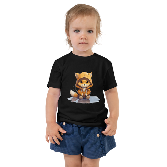 Toddler Short Sleeve Tee - Fox in the rain